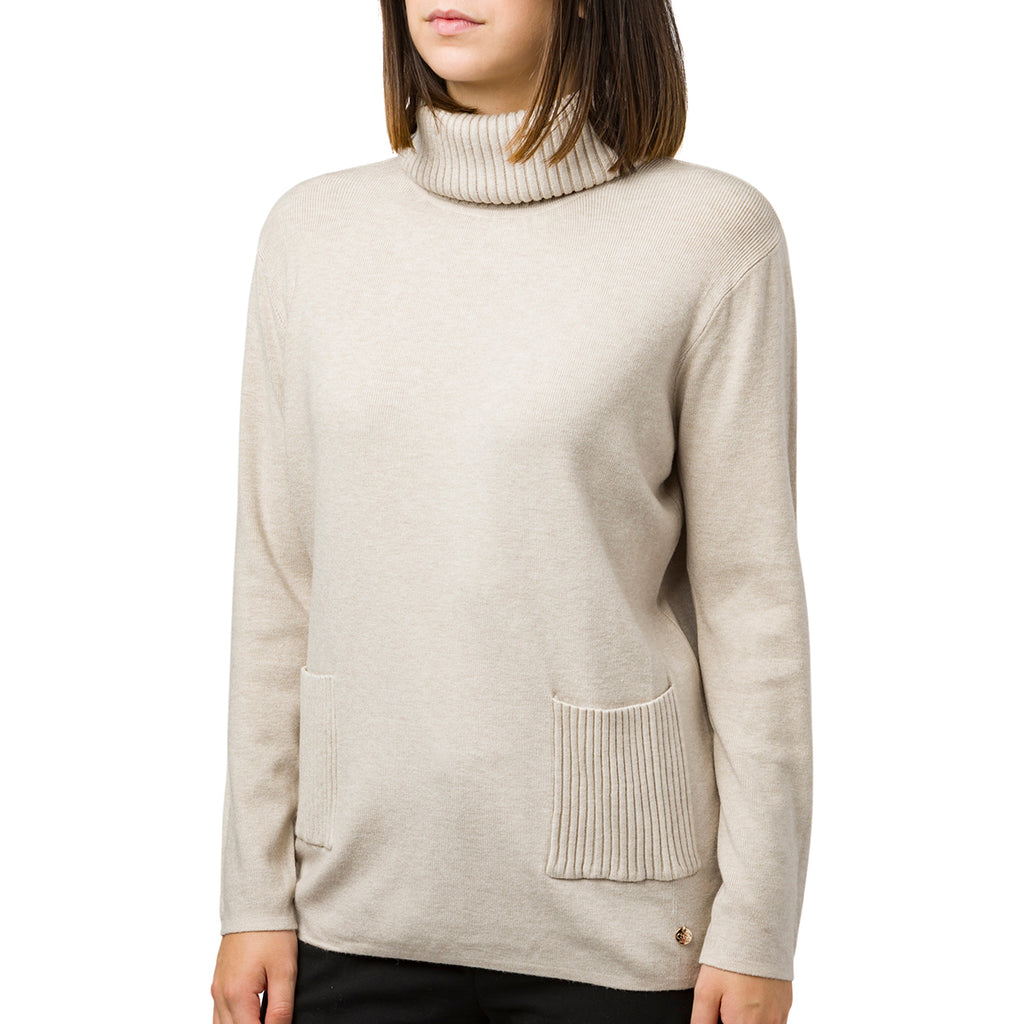 Maglione a collo alto khaki da donna Swish Jeans