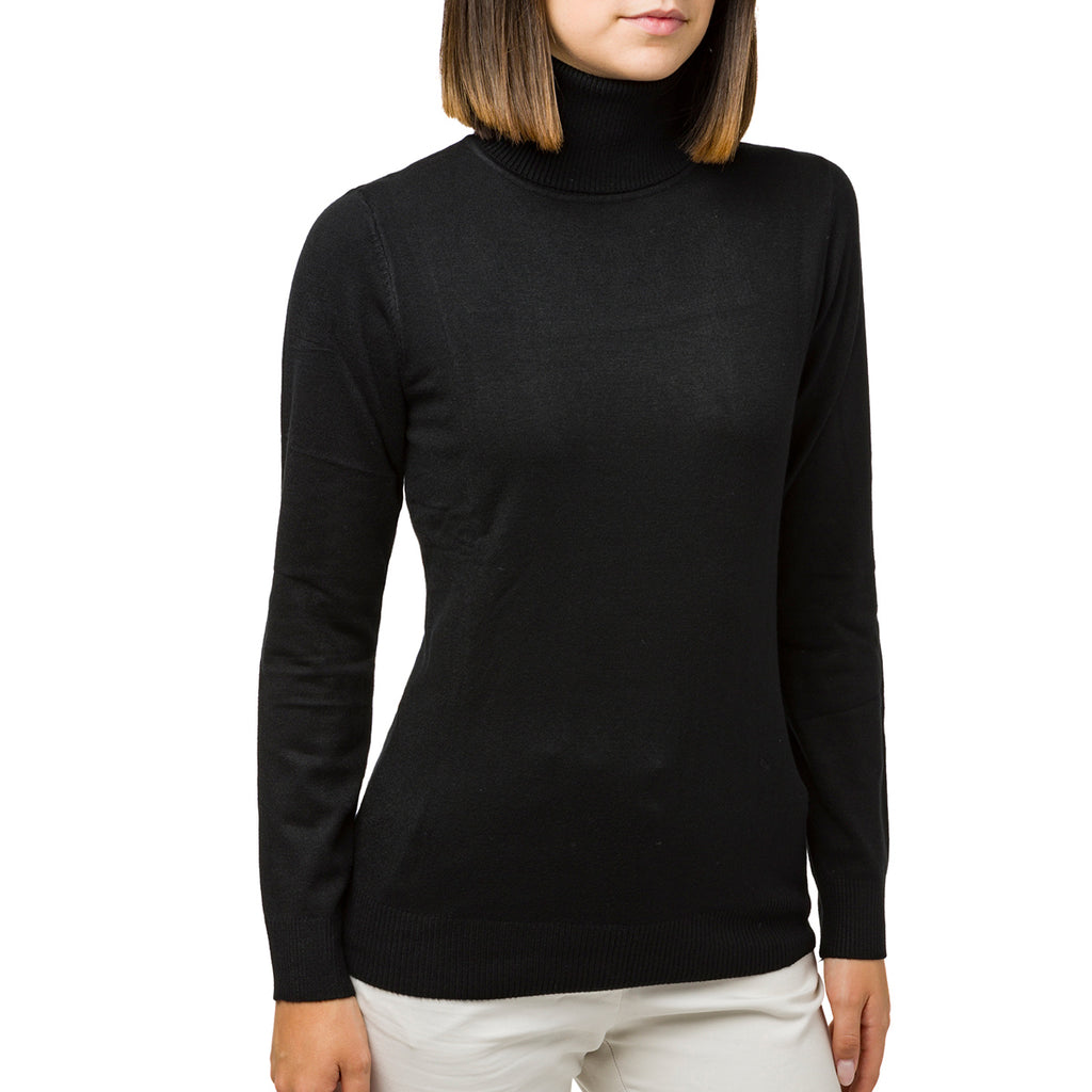 Pullover da donna a collo alto nero Swish Jeans