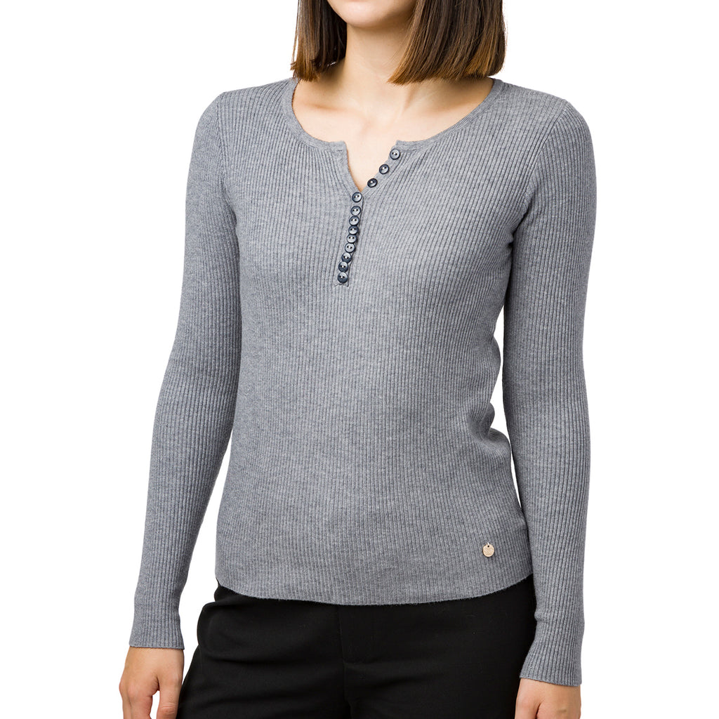 Maglia a costine grigia da donna Swish Jeans