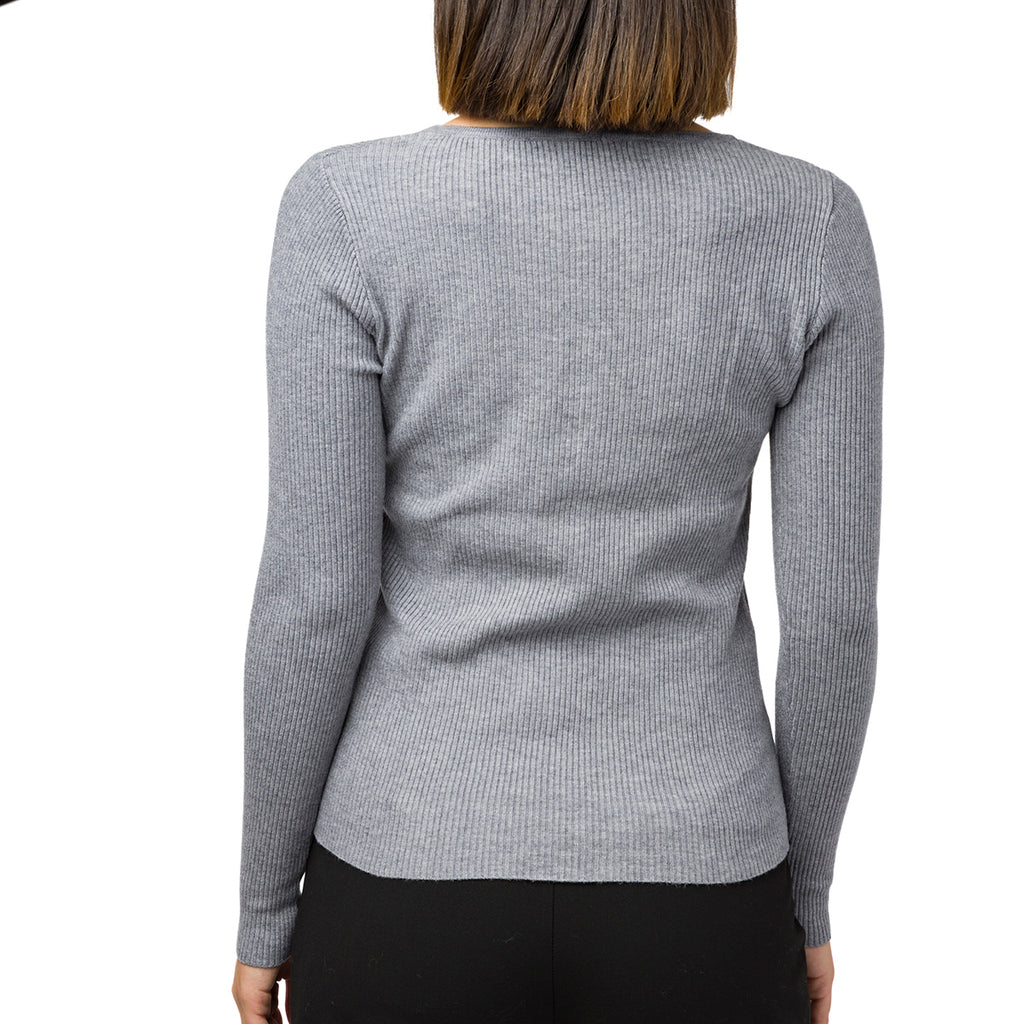 Maglia a costine grigia da donna Swish Jeans