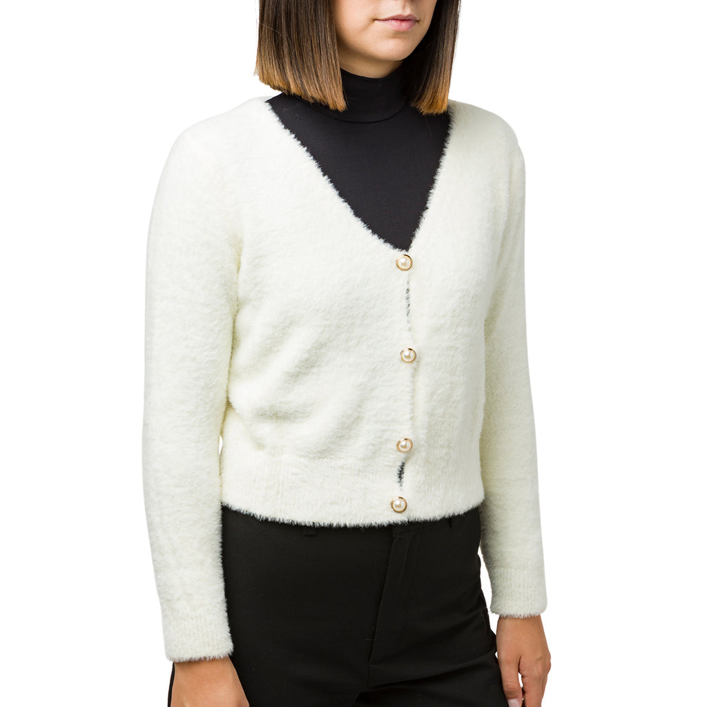 Cardigan donna bianco off-white con bottoni Swish Jeans