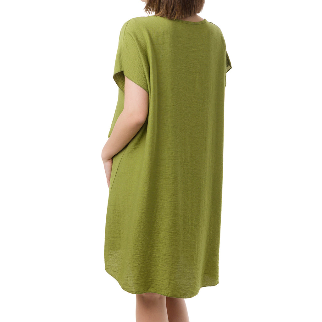 Camicia Over Verde da Donna a Maniche Corte con fondo svasato Swish Jeans