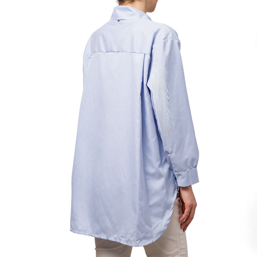 Camicia a righe bianca e azzurra da donna Swish Jeans