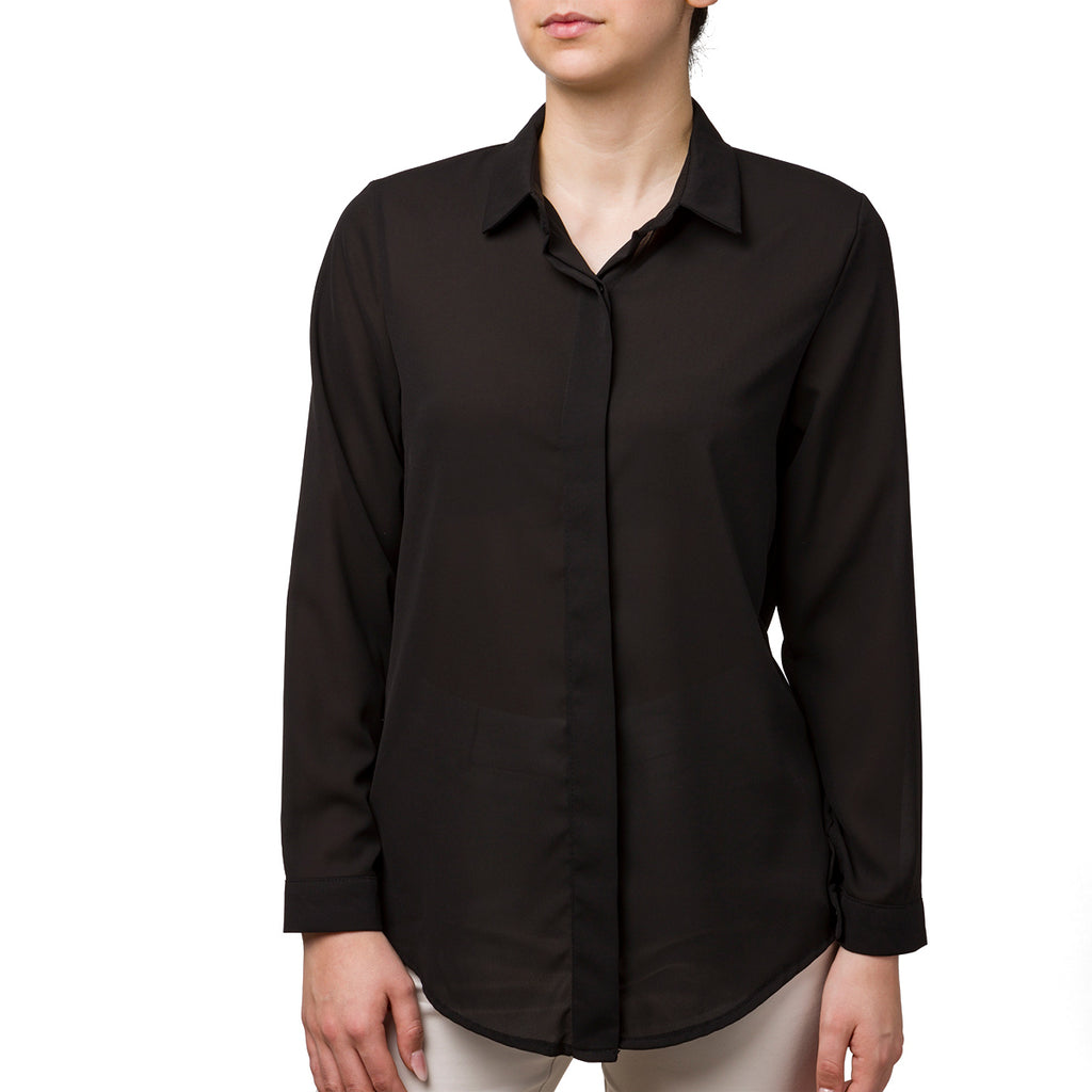 Camicia da donna nera velata Swish Jeans