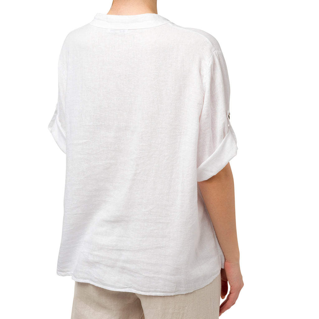 Camicia da donna misto lino bianca Swish Jeans