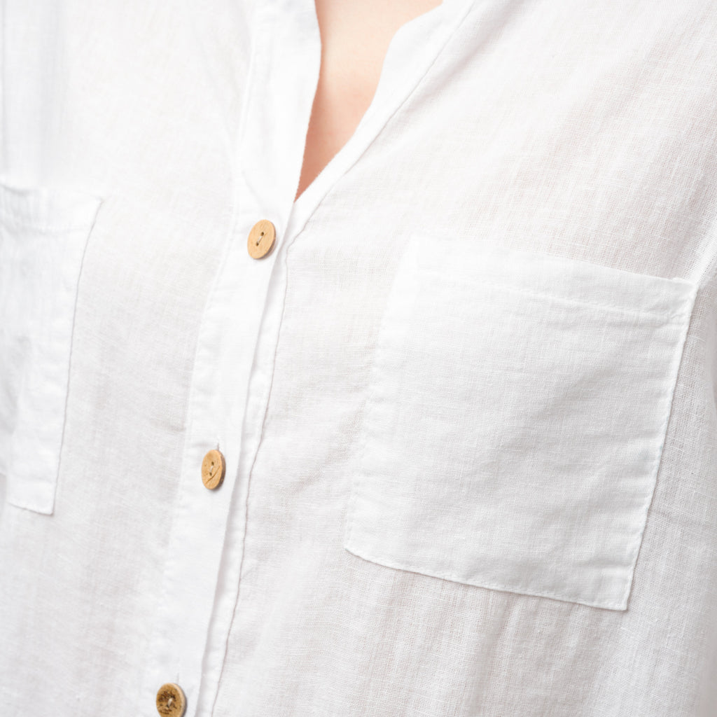 Camicia da donna misto lino bianca Swish Jeans