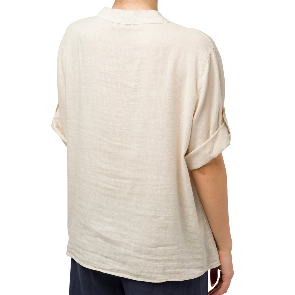 Camicia da donna misto lino beige Swish Jeans