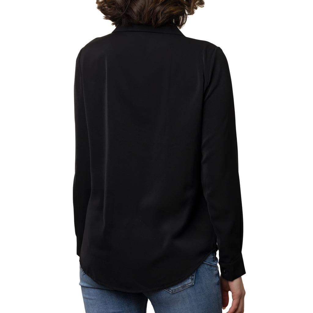 Camicia da donna nera in tessuto velato Swish Jeans