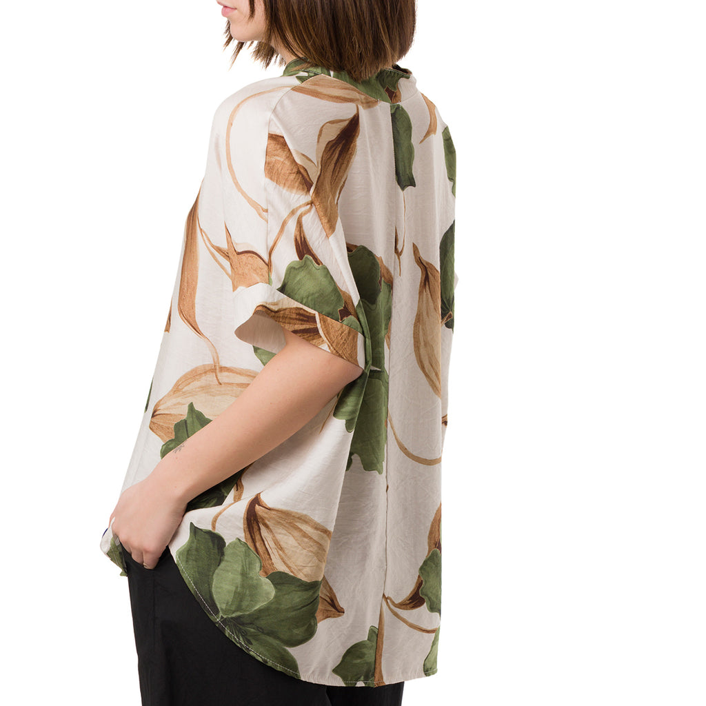 Camicia Verde da Donna con collo alla Coreana e fantasia floreale Swish Jeans