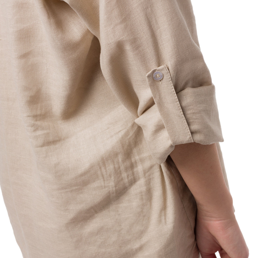 Camicia Beige da Donna in Misto Lino a Manica Lunga Swish Jeans
