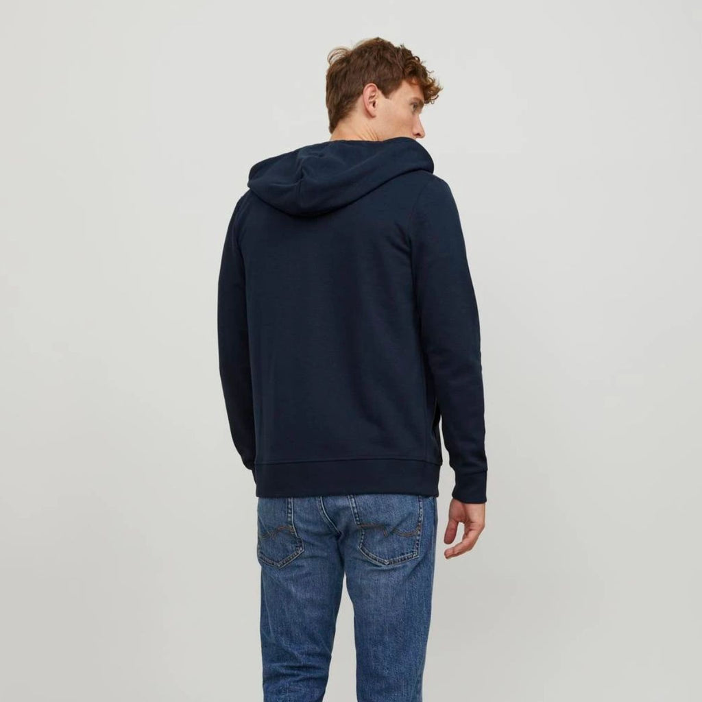 Felpa da uomo blu navy con cappuccio e zip Jack & Jones