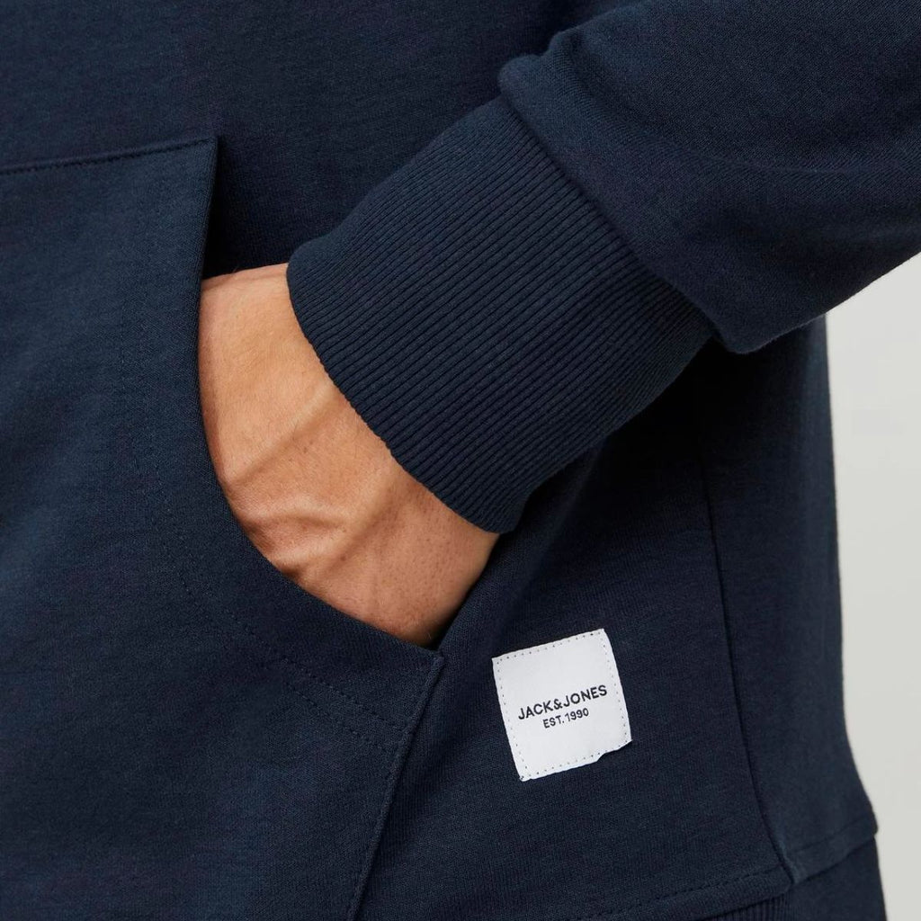 Felpa da uomo blu navy con cappuccio e zip Jack & Jones