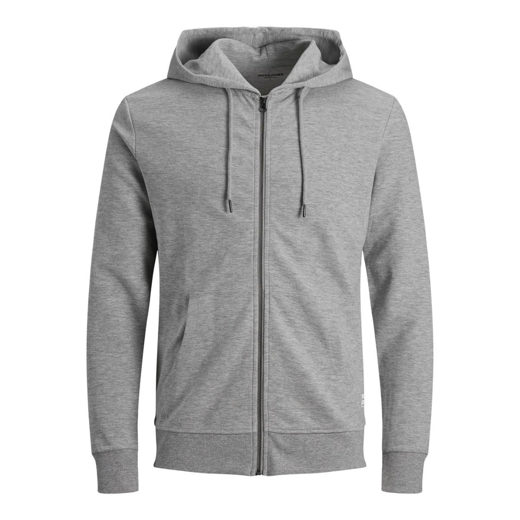 Felpa da uomo grigia con zip e cappucio Jack & Jones