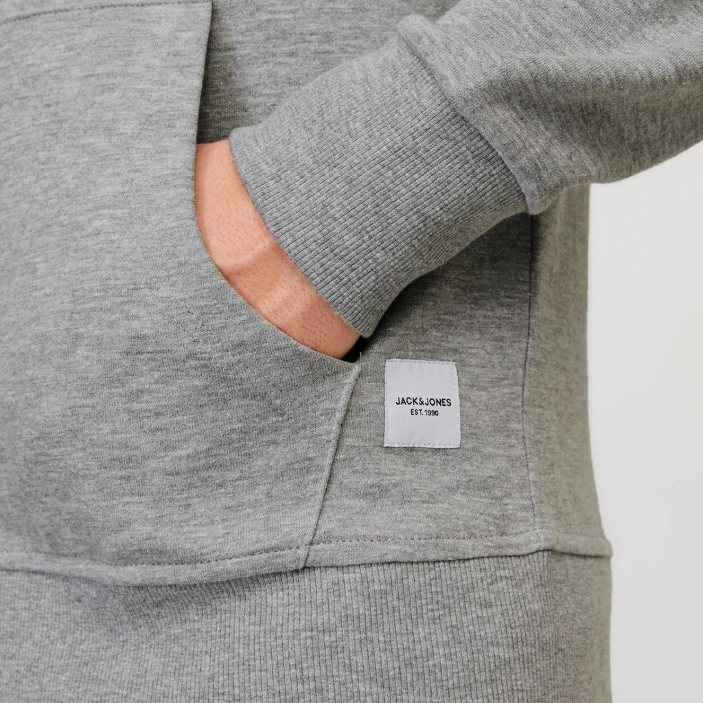 Felpa da uomo grigia con zip e cappucio Jack & Jones