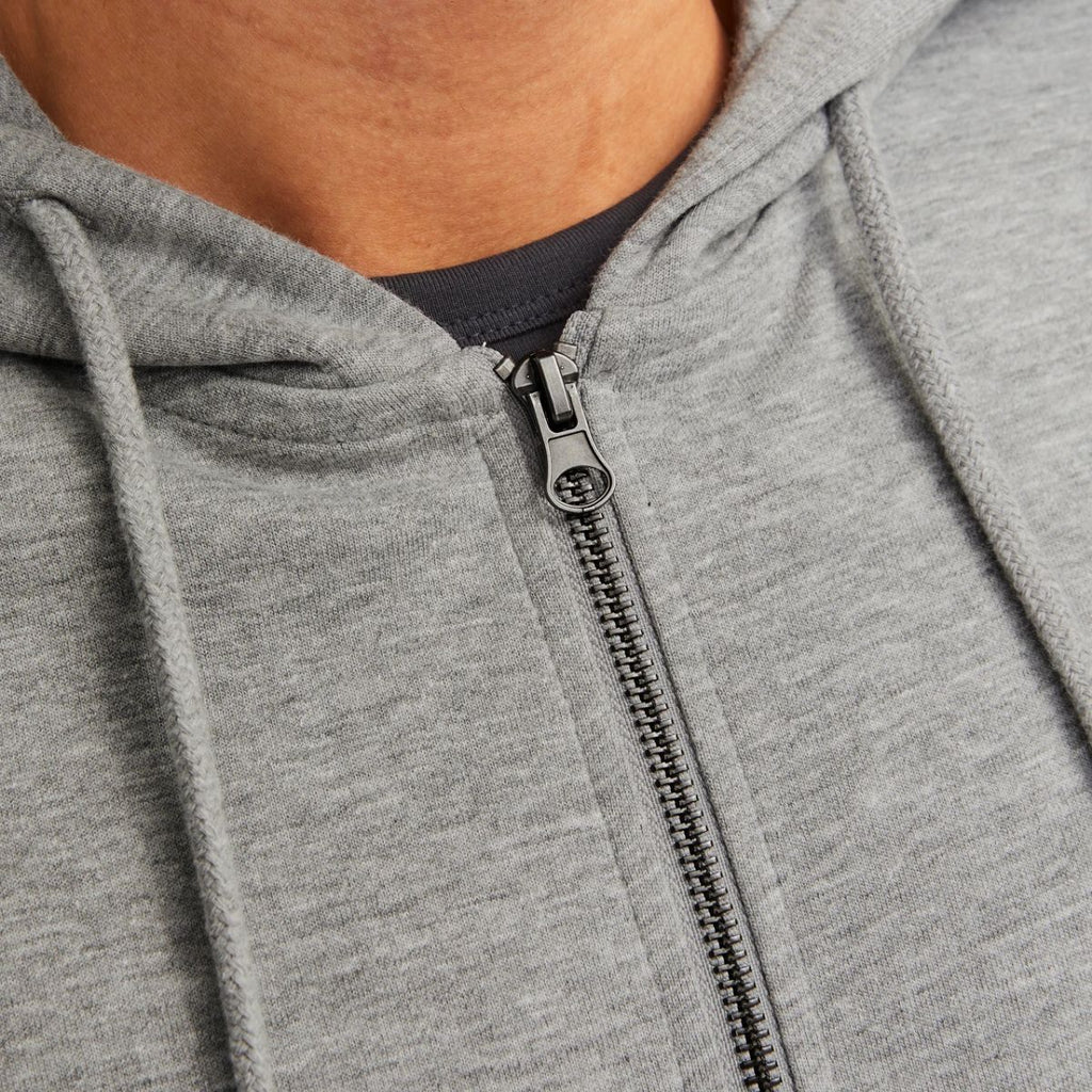 Felpa da uomo grigia con zip e cappucio Jack & Jones