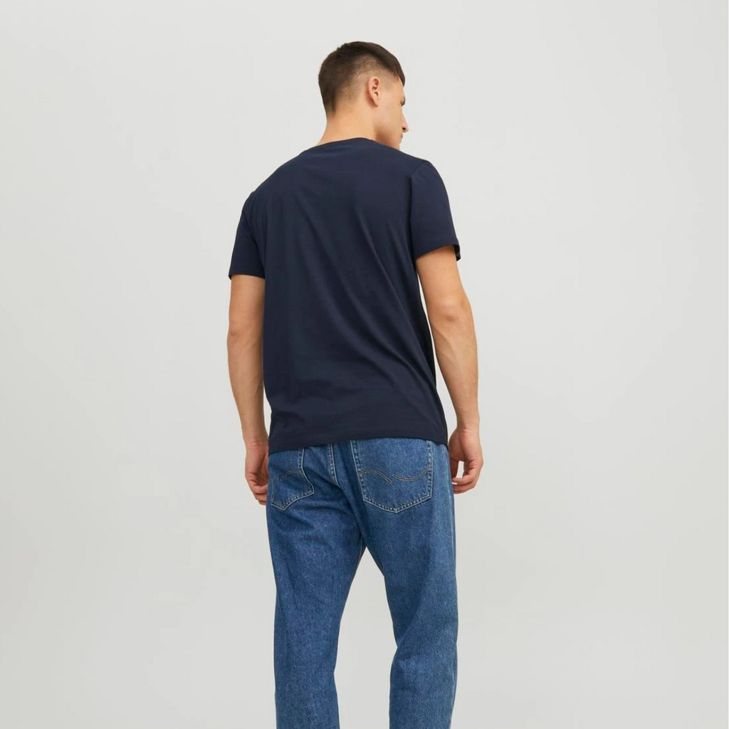 T-shirt da uomo blu navy con logo frontale Jack & Jones