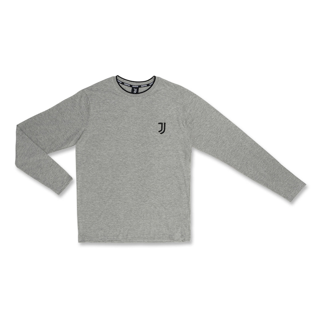 Maglia girocollo da uomo grigio con logo Juventus