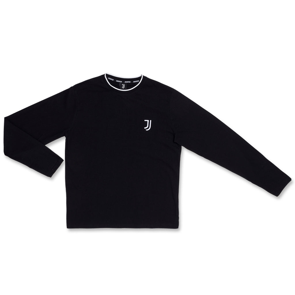 Maglia girocollo da uomo nera con logo Juventus