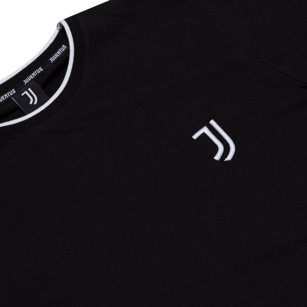 Maglia girocollo da uomo nera con logo Juventus