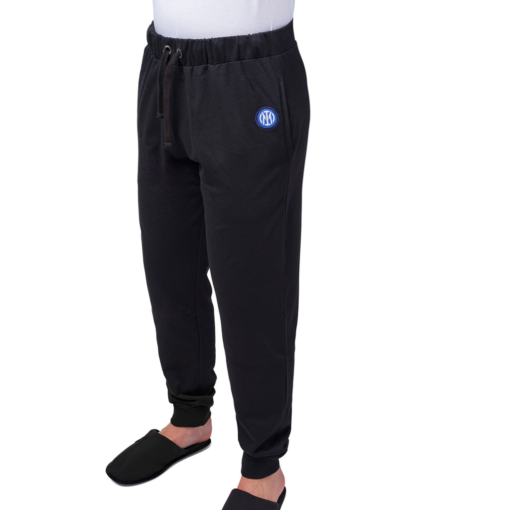 Pigiama invernale da uomo nero e blu con logo Inter