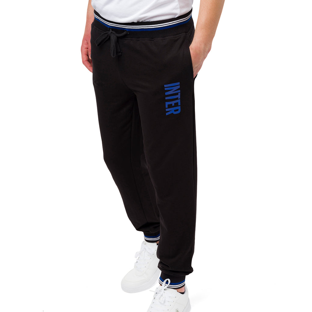 Pantaloni joggers da uomo neri con logo Inter