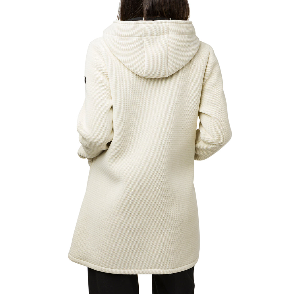 Cappotto bianco off-white da donna con cappuccio e bottoni Swish Jeans