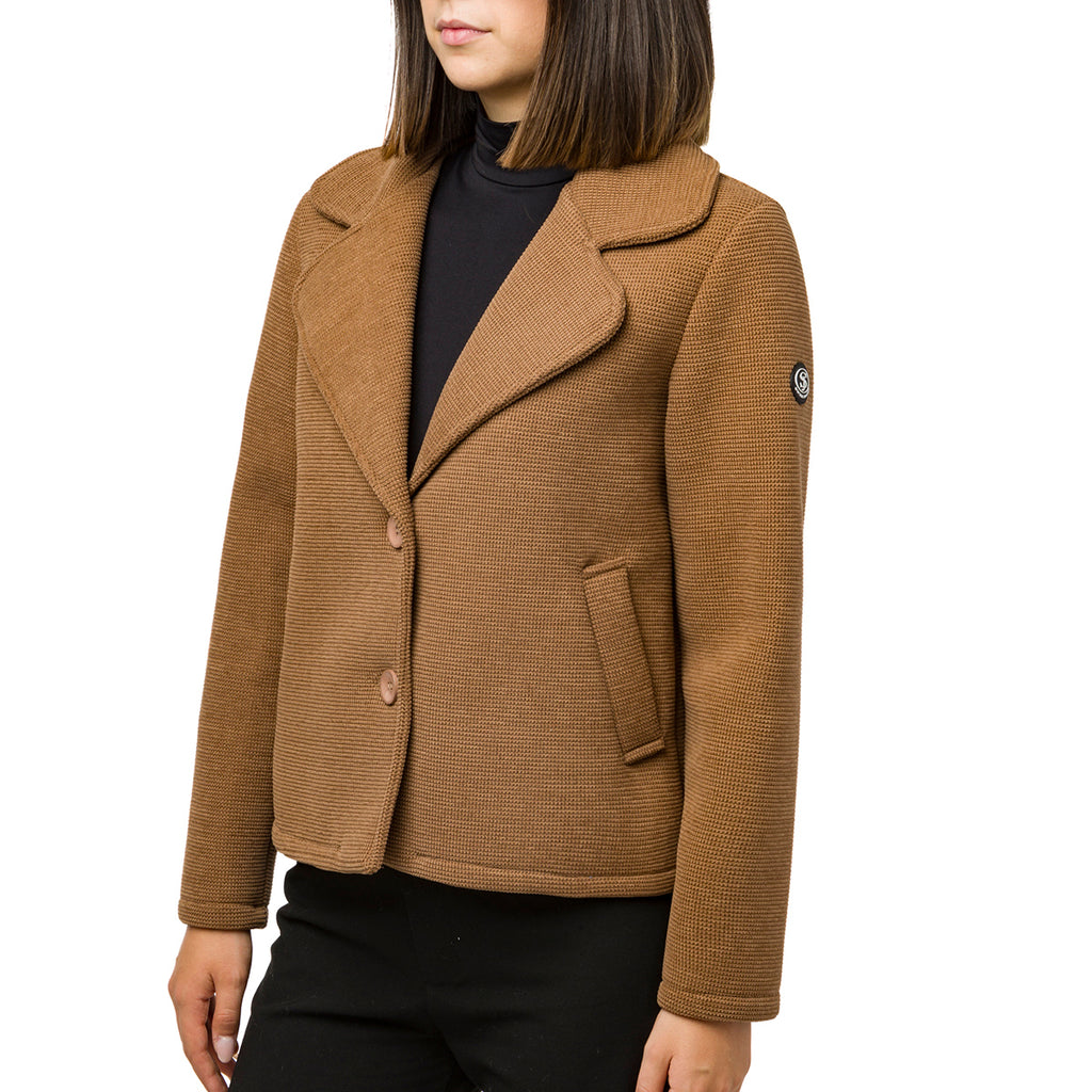 Giacca doppiopetto marrone da donna con bottoni Swish Jeans