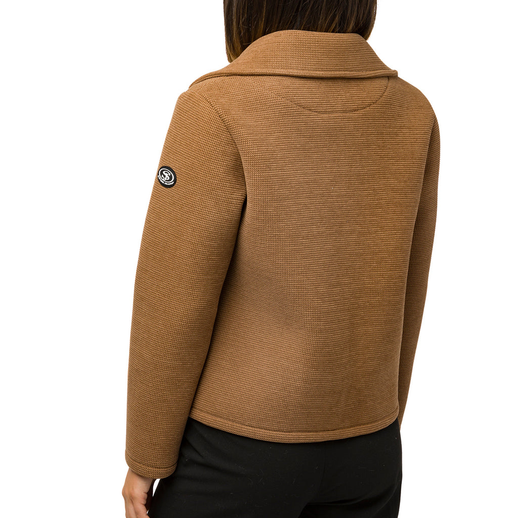 Giacca doppiopetto marrone da donna con bottoni Swish Jeans