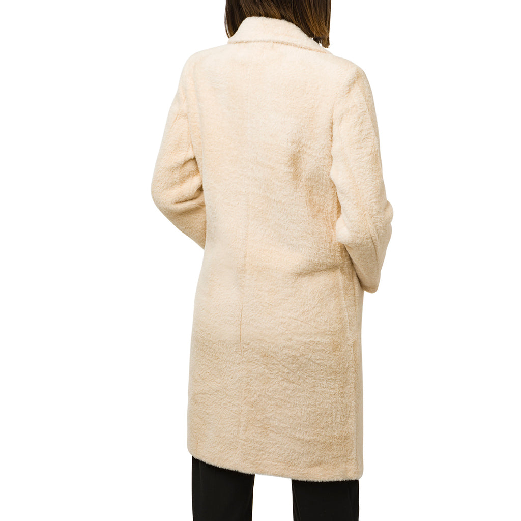 Cappotto lungo da donna bianco avorio con bottoni Swish Jeans