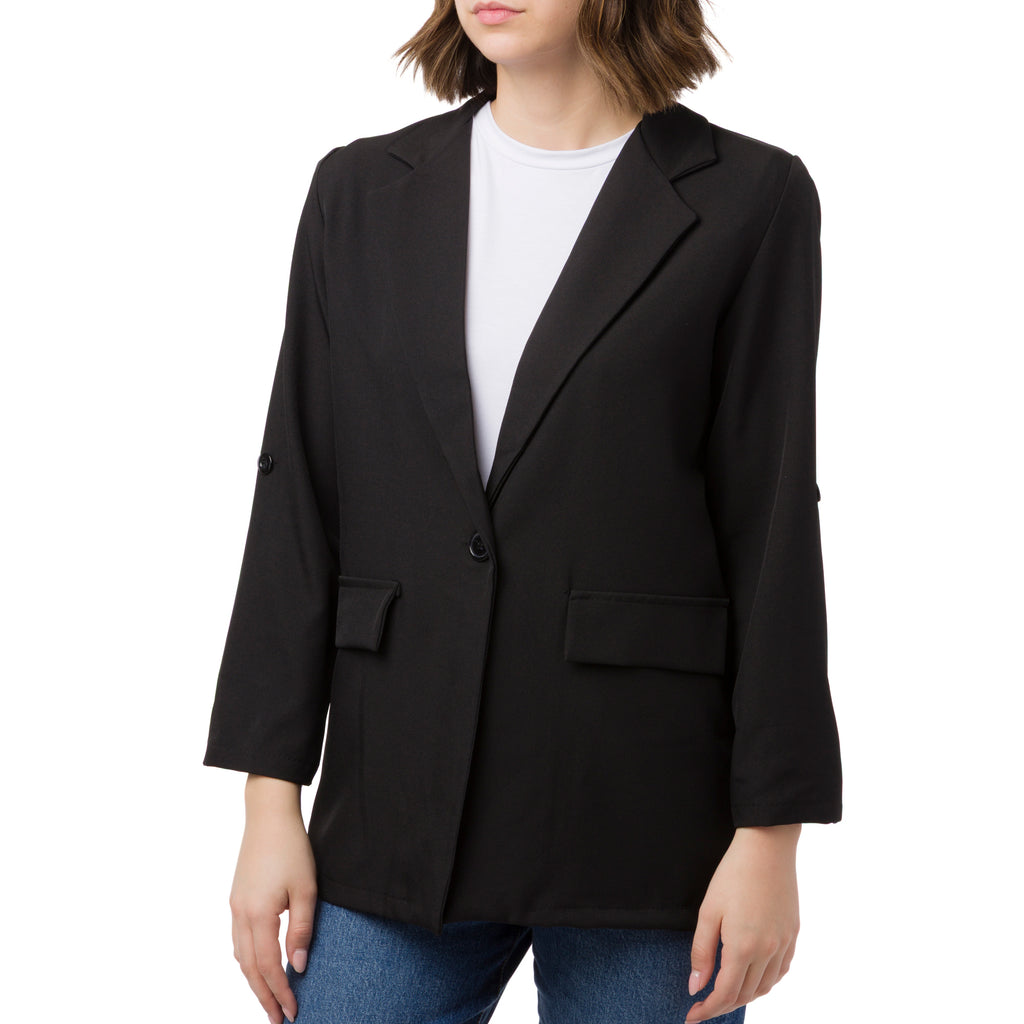 Giacca Blazer nera da Donna con dettaglio risvolto Swish jeans
