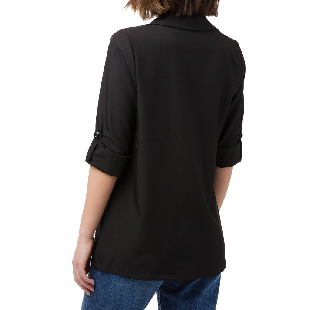 Giacca Blazer nera da Donna con dettaglio risvolto Swish jeans