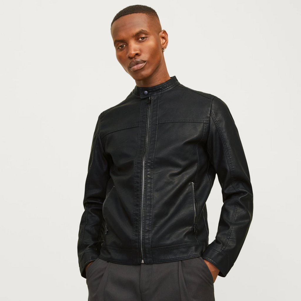 Giacca in similpelle da uomo nera Jack & Jones