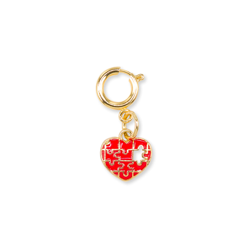 Charm Cuore Puzzle rosso e oro per scarpe e borse Lora Ferres