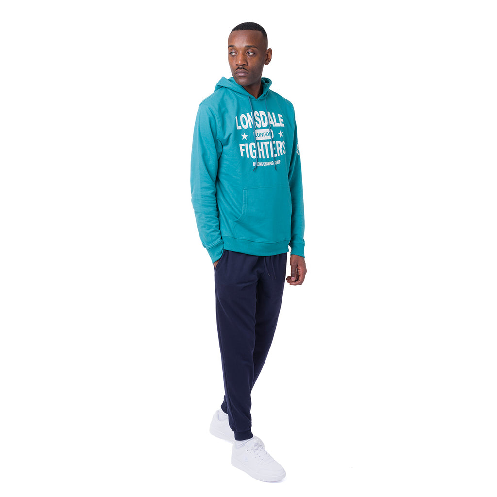 Tuta da Uomo con Felpa Verde Acqua e Pantaloni Jogger Blu Lonsdale