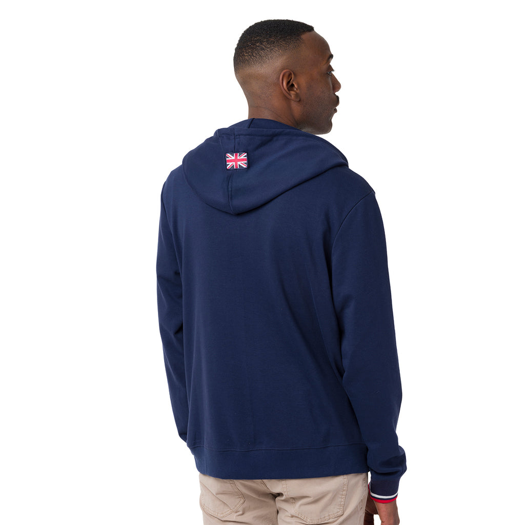 Felpa Blu navy da Uomo con logo a contrasto e cappuccio Lonsdale