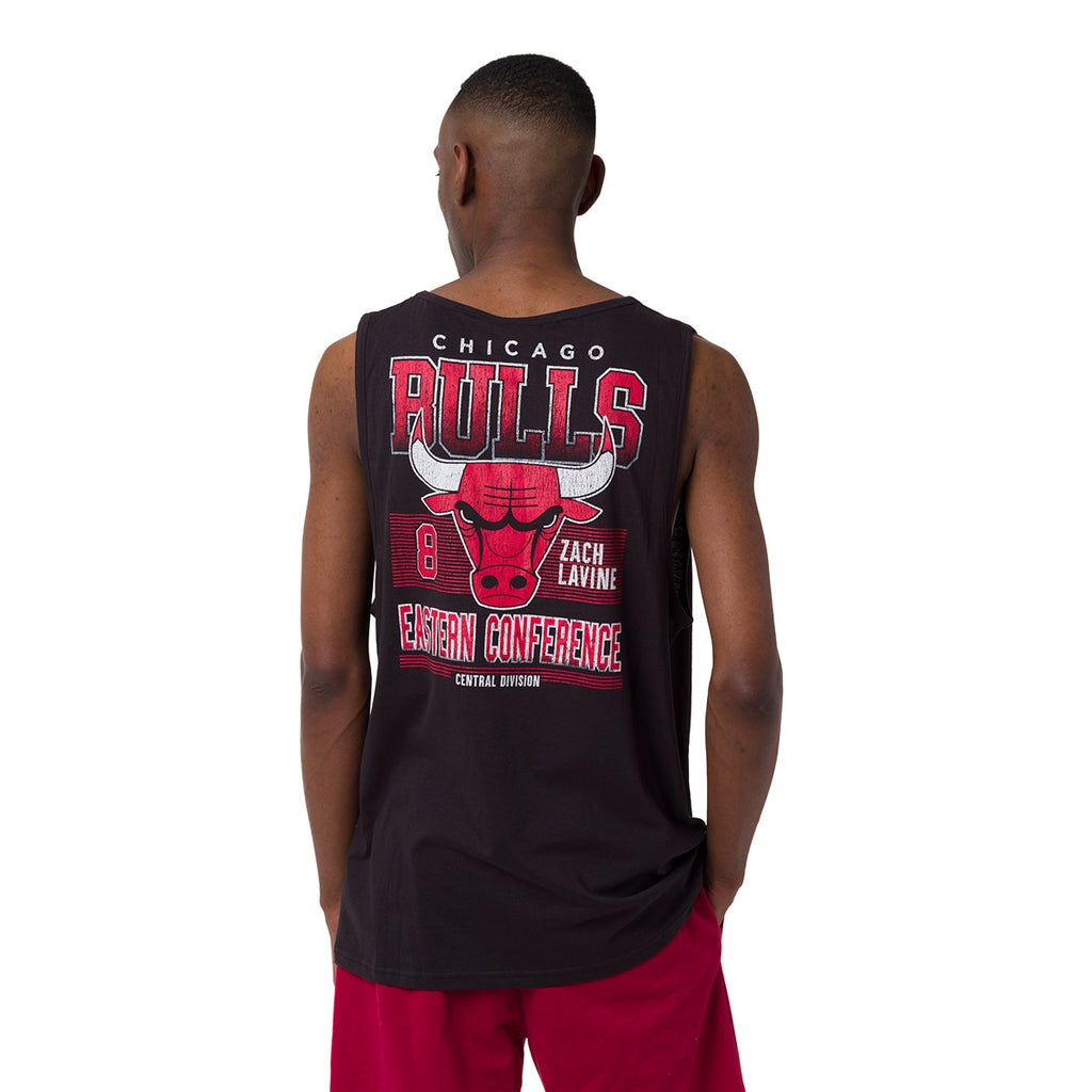 Canotta sportiva da Uomo in Cotone nera della squadra Chicago Bulls NBA