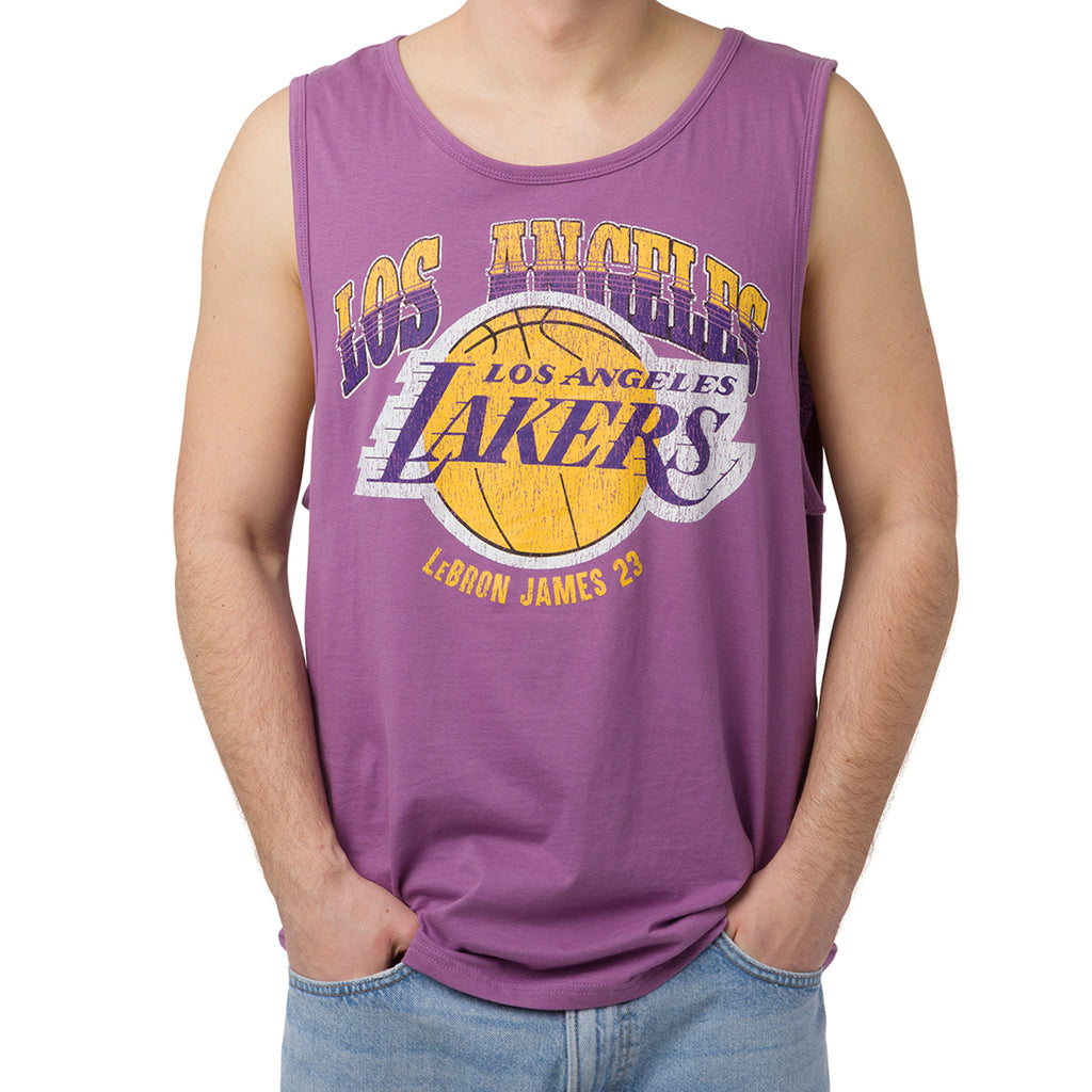 Canotta sportiva Viola da Uomo con stampa Lebron James e LA Lakers NBA