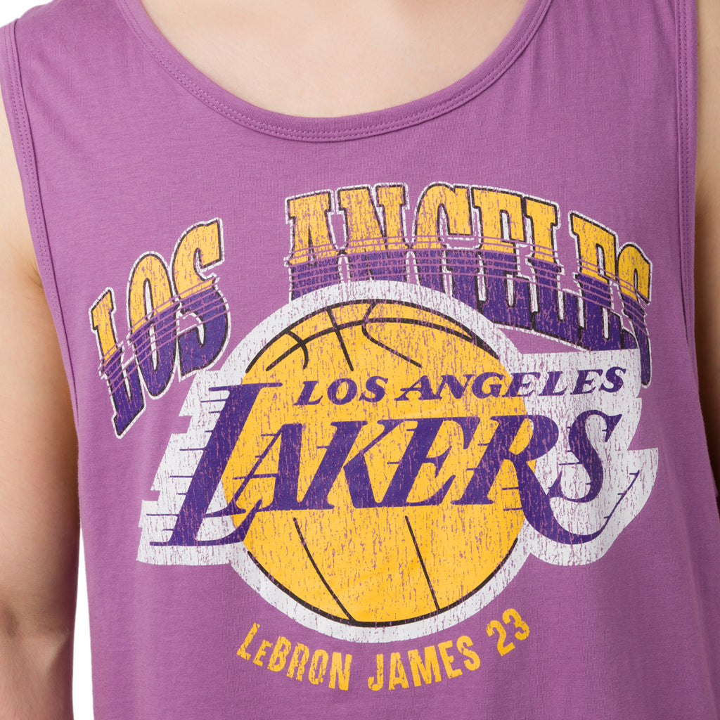 Canotta sportiva Viola da Uomo con stampa Lebron James e LA Lakers NBA