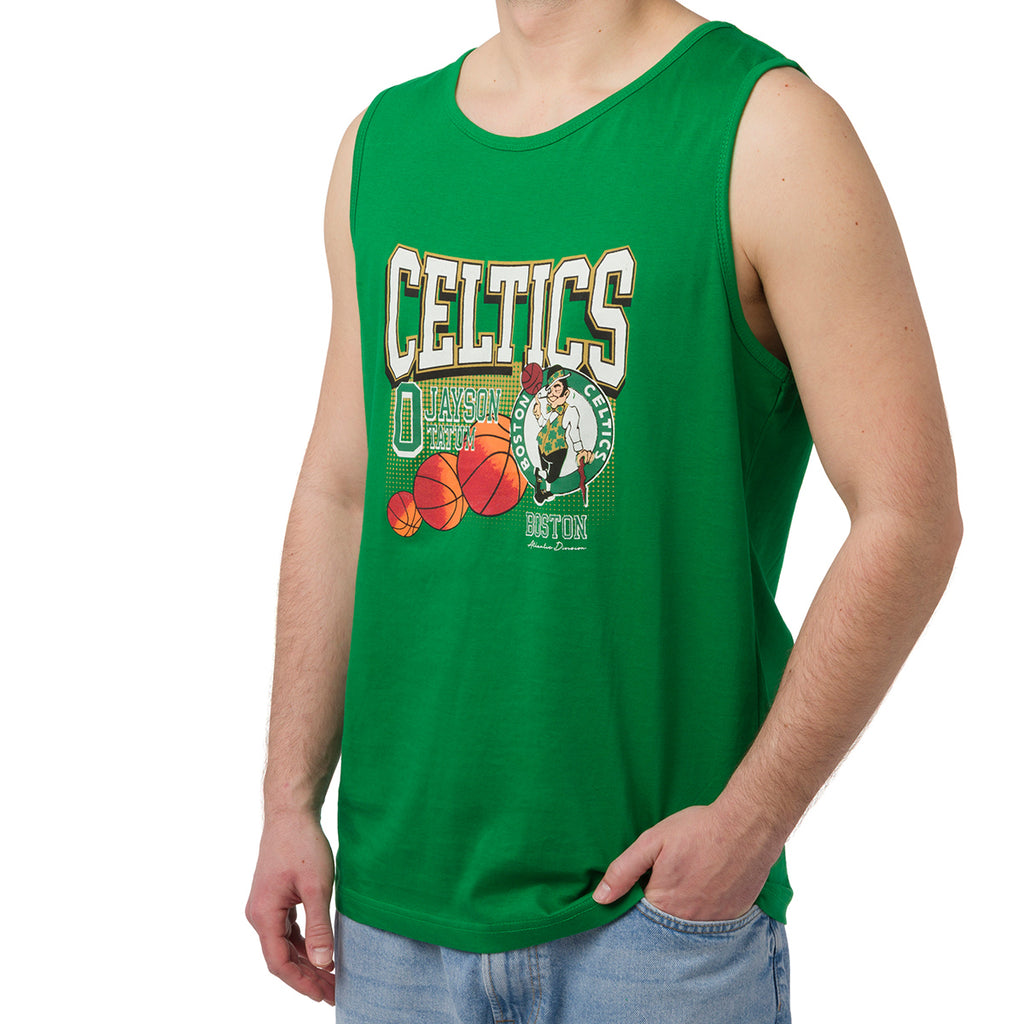 Canotta sportiva Verde da Uomo in cotone Boston Celtics e Jayson Tatum NBA