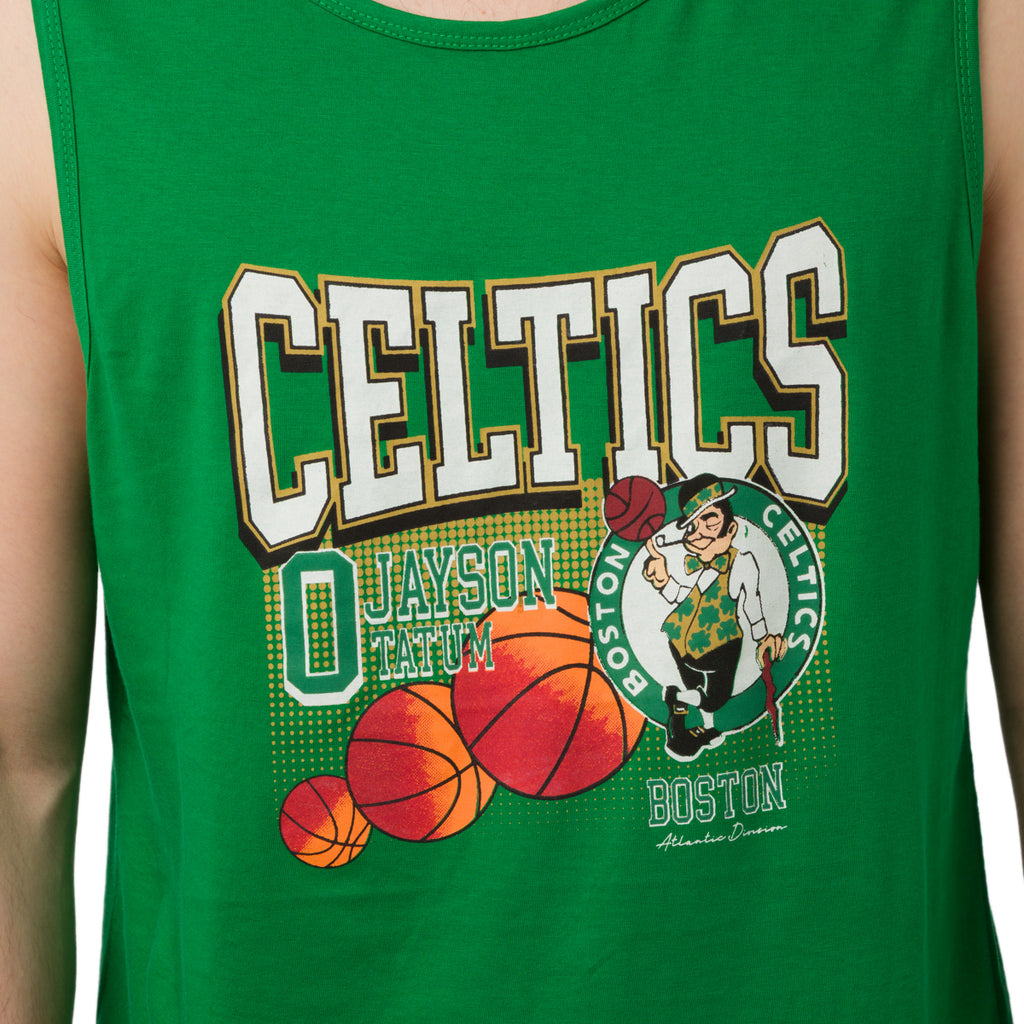 Canotta sportiva Verde da Uomo in cotone Boston Celtics e Jayson Tatum NBA