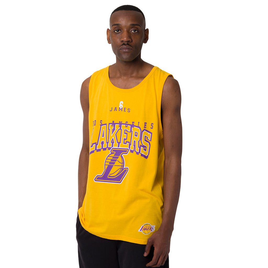Canotta sportiva da Uomo in Cotone gialla della squadra LA Lakers NBA