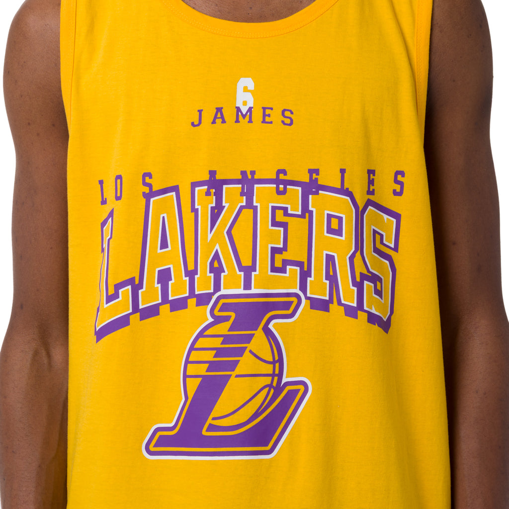 Canotta sportiva da Uomo in Cotone gialla della squadra LA Lakers NBA