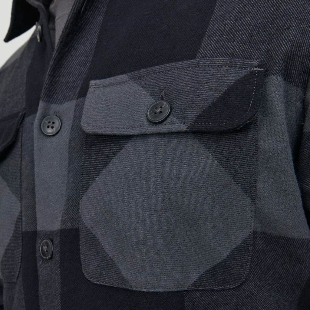 Camicia da uomo nera e grigia con bottoni Jack & Jones