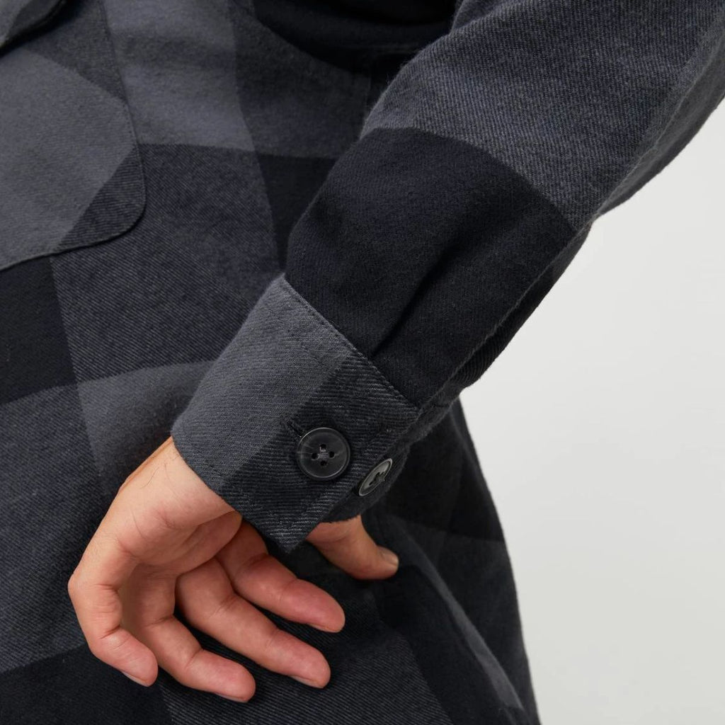 Camicia da uomo nera e grigia con bottoni Jack & Jones