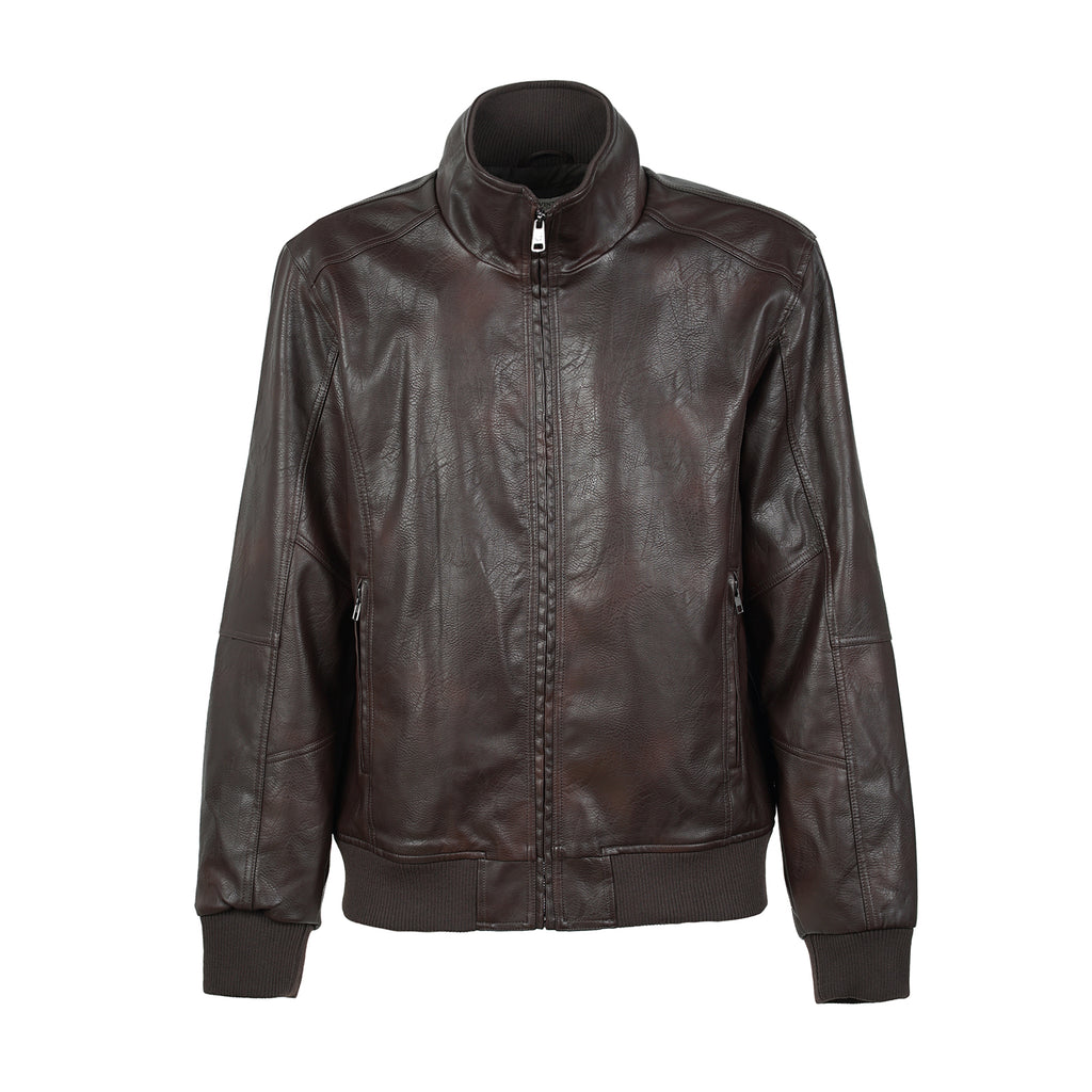 Giubbotto marrone da Uomo in similpelle con zip Statham