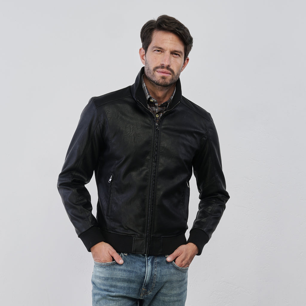 Giubbotto nero da Uomo in similpelle Statham