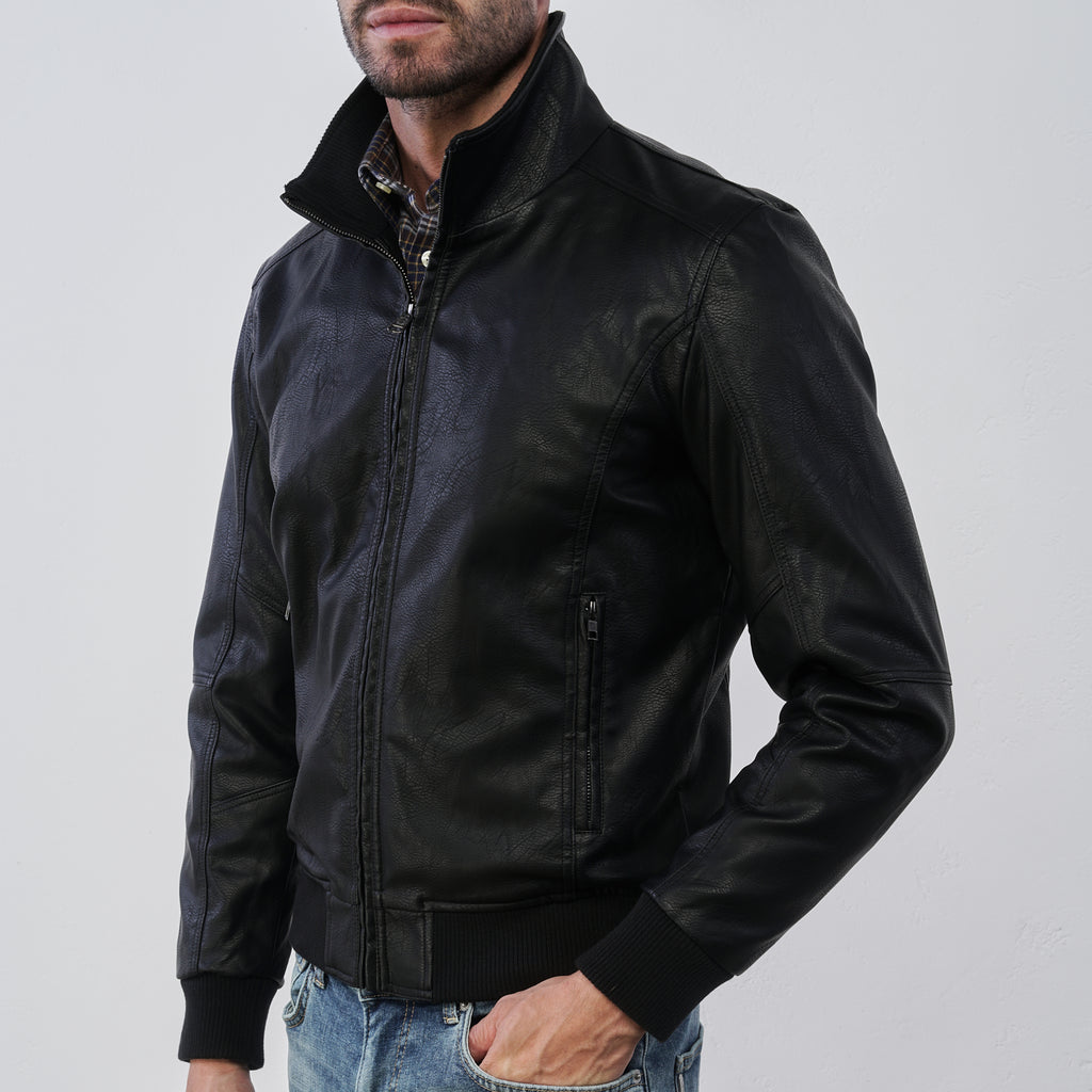 Giubbotto nero da Uomo in similpelle Statham