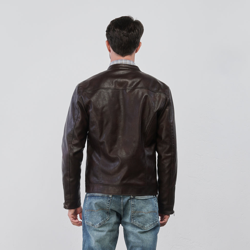 Giacca in similpelle marrone da Uomo Statham