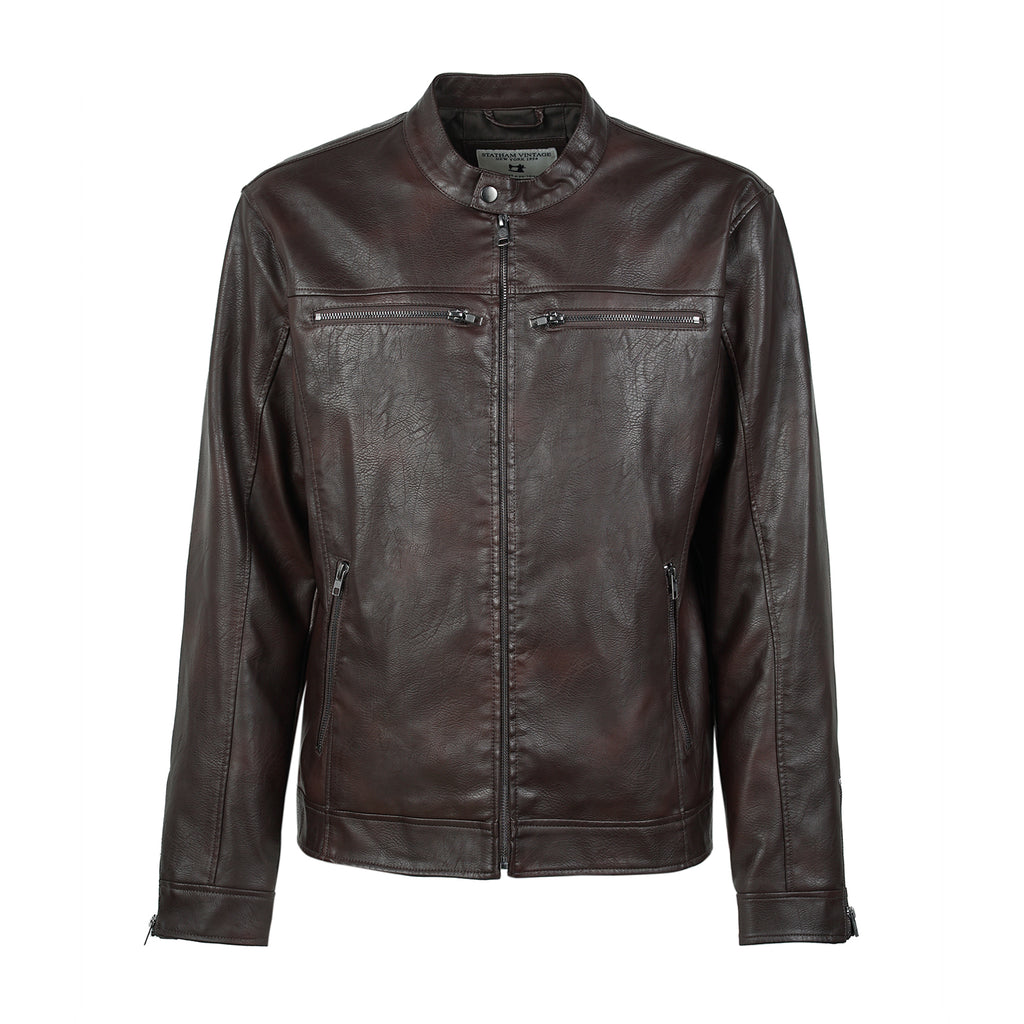 Giacca in similpelle marrone da Uomo Statham