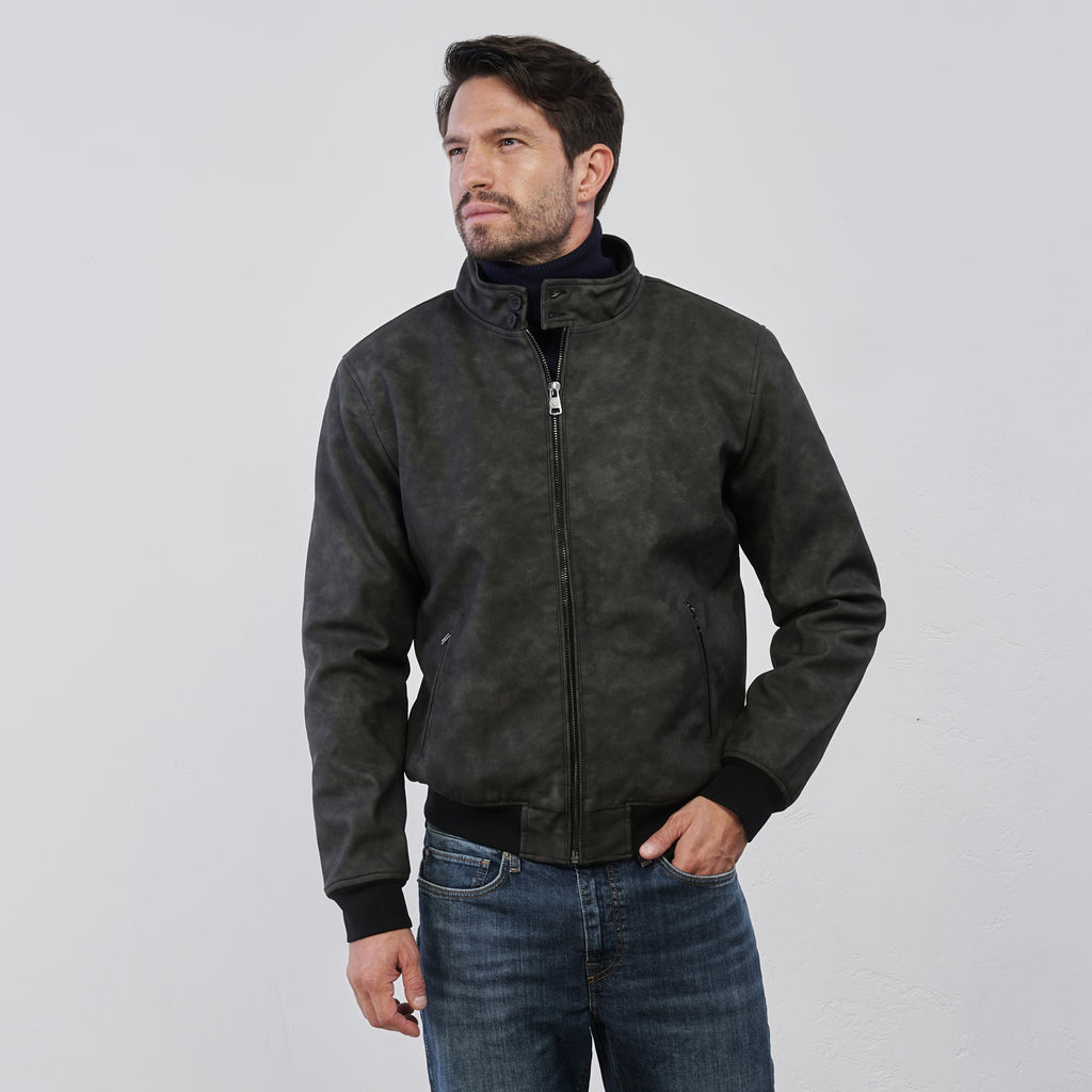 Giubbotto bomber nero da Uomo con tasche laterali Statham